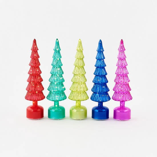 Glass Christmas Tree Lamp (assorted colors)