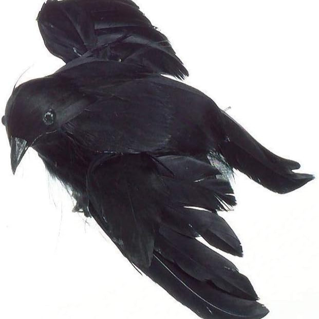 Black Feathered Crow Ornament