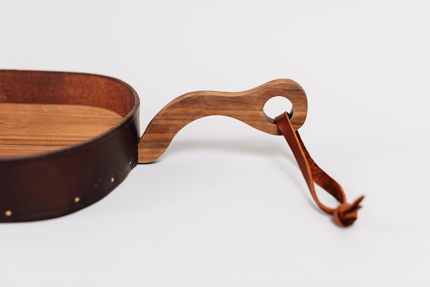 Wood and Leather Dustpan