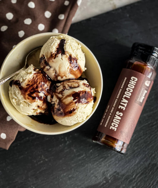 Smoked Cacao Nibs & Bourbon Chocolate Sauce