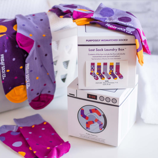 Men's Purple & Orange Polka Dots Lost Sock Laundry Box