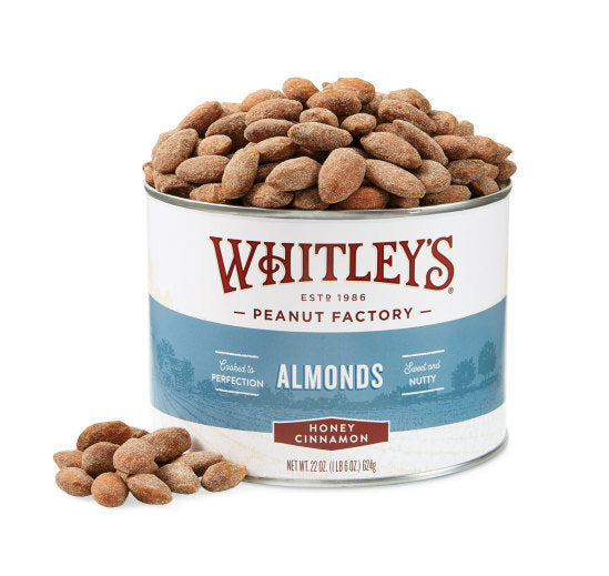 WHITLEY’S HONEY CINNAMON ALMONDS 12oz