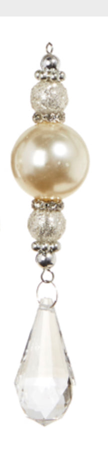 5.75" Crystal Pearl Drop Ornament
