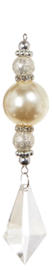 5.75" Crystal Pearl Drop Ornament