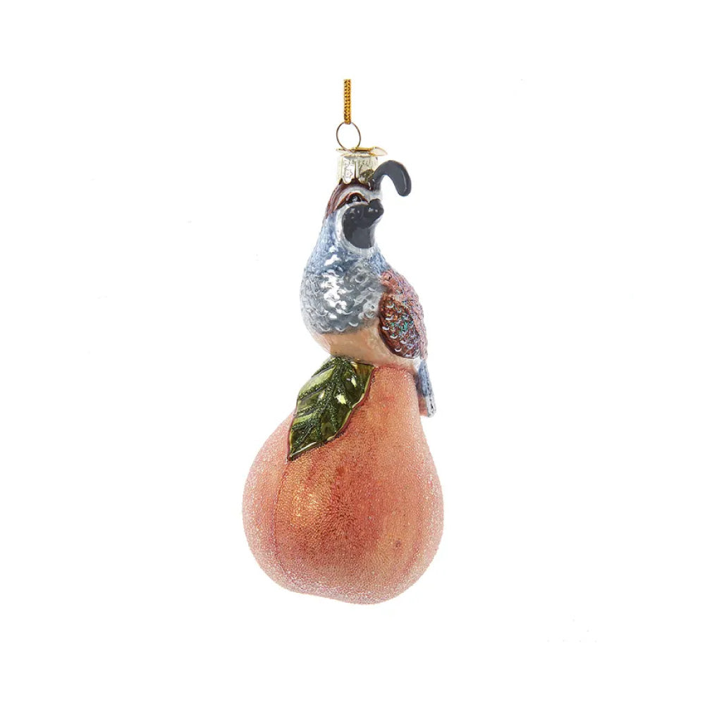 Noble Gems™ Glass Partridge In A Pear Tree Ornament, 5”