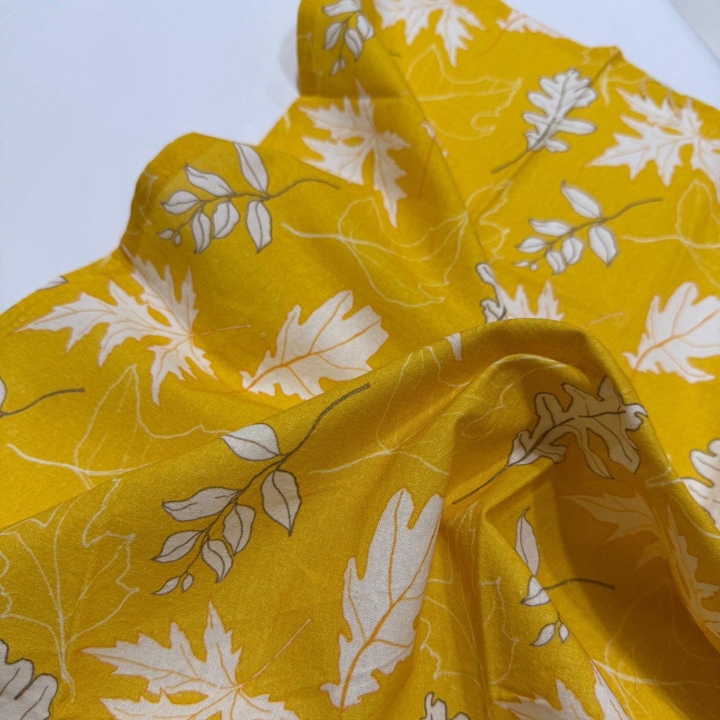 Autumn Leaves Yellow Floursack Towel