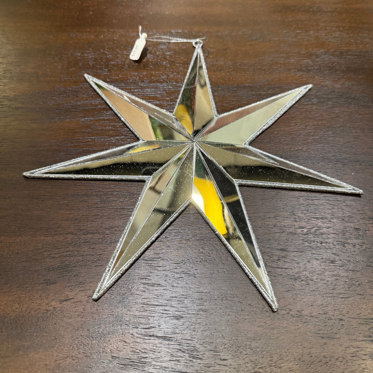 7 Pointed Glitter Mirror Star Ornament