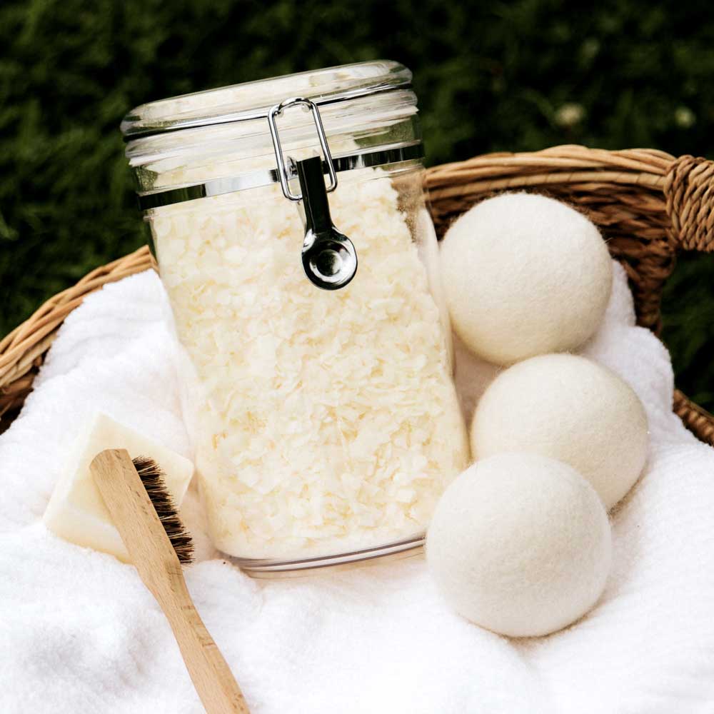 Laundry kit in wicker basket