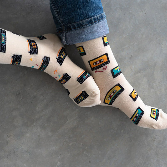 Men's Cassette & Boombox Mismatched Socks