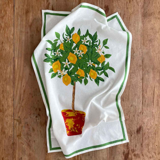Lemon Topiary Floursack Towel
