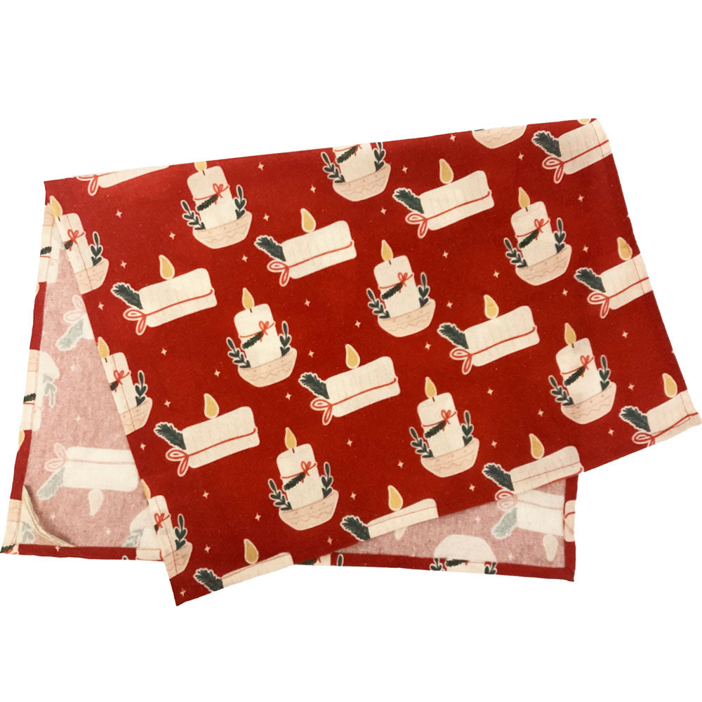 Christmas Candle Flour Sack Towel
