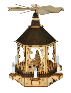 LED Candle Christmas Pyramid with Black Roof