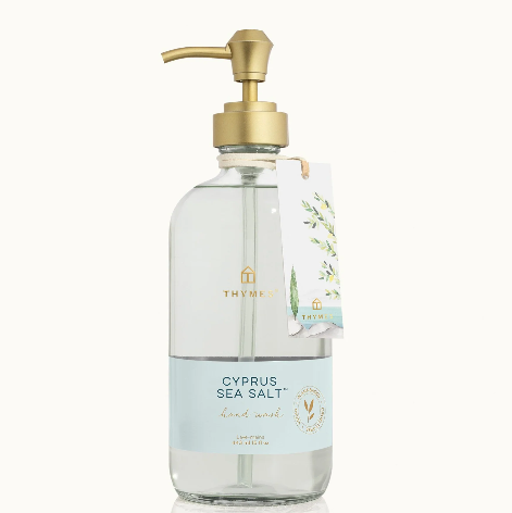 Thymes Cyprus Sea Salt Glass Hand wash 15 fl oz
