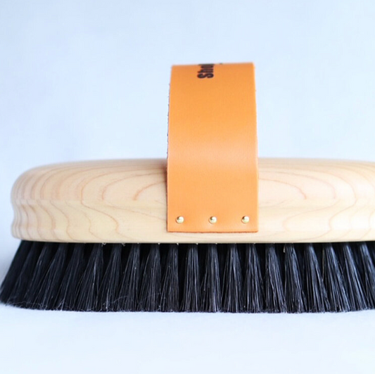 Wood & Leather Dog Brush