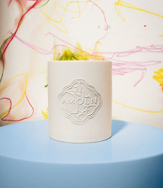 Amoln - Cold Rose White Ceramic Candle - 11.2oz