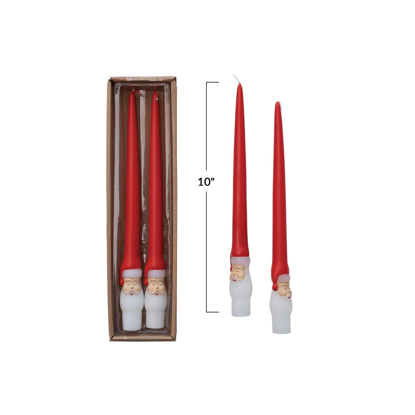 Santa tapped candle 10”