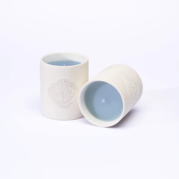 Amoln - Cold Rose White Ceramic Candle - 11.2oz