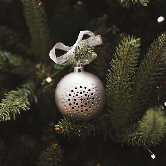 Silver Bluetooth Speaker Ball Ornament