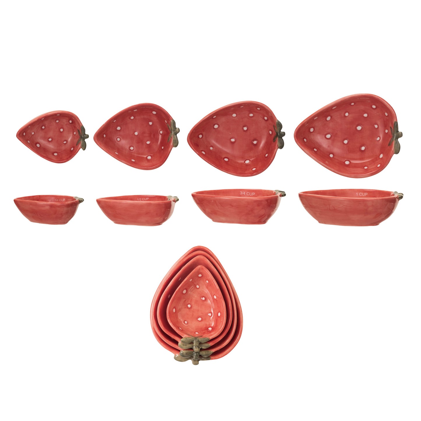 Strawberry Stoneware Measuring Cup Set