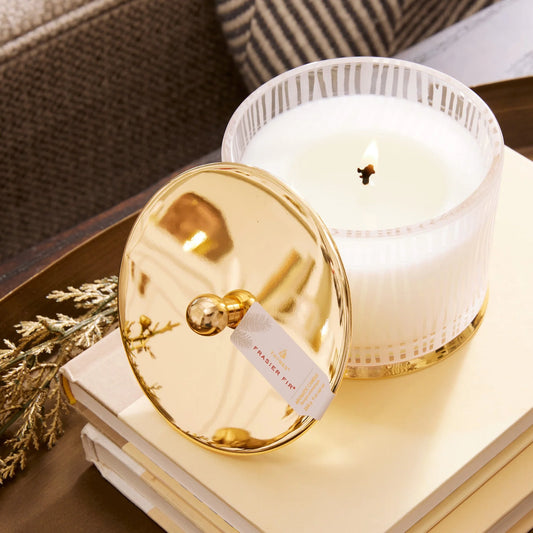 Frasier Fir Gilded Frosted Wood Grain Candle - 2 Sizes