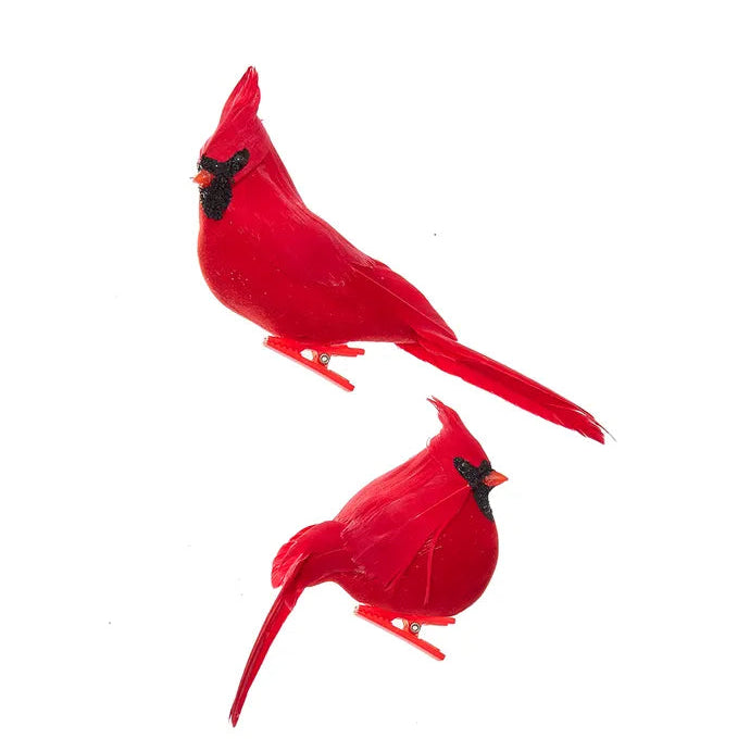 Velvet Cardinal Clip-on Ornament (2 Styles)
