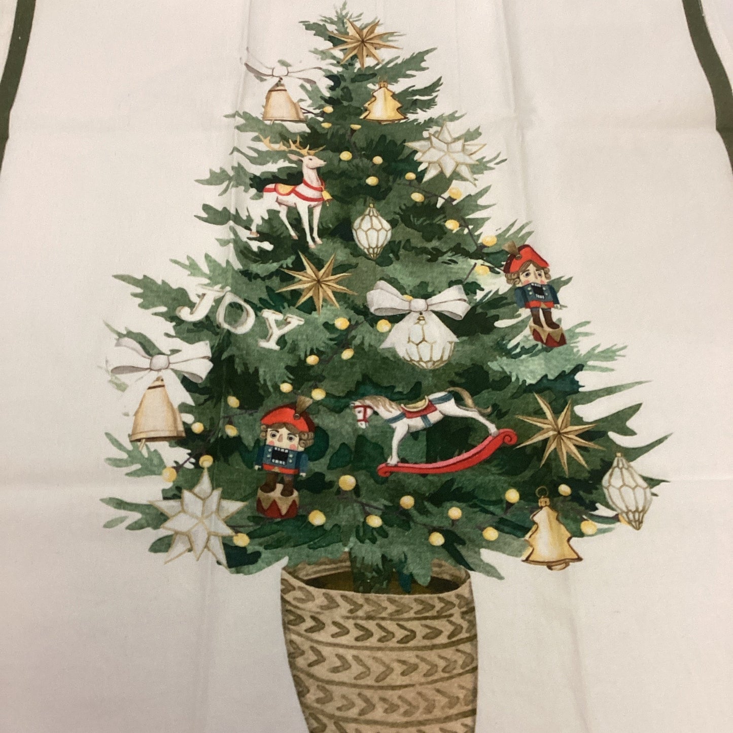 Christmas Tree on White Background Green Border