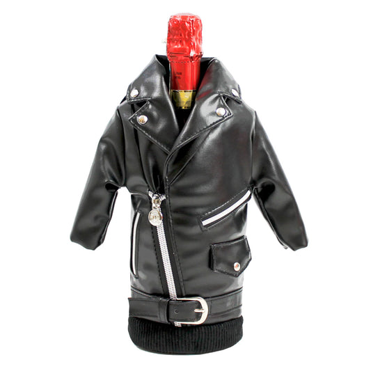 Wine Parka Leather Biker Jacket