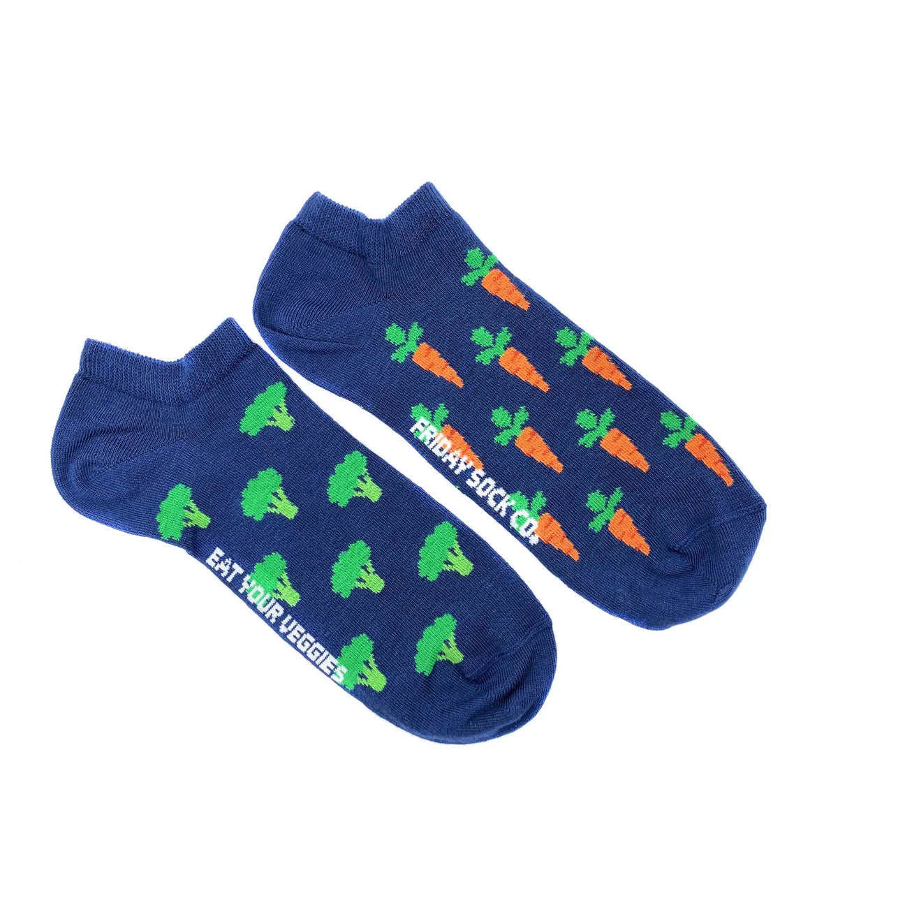 Men's Broccoli & Carrot Mismatched Ankle Socks