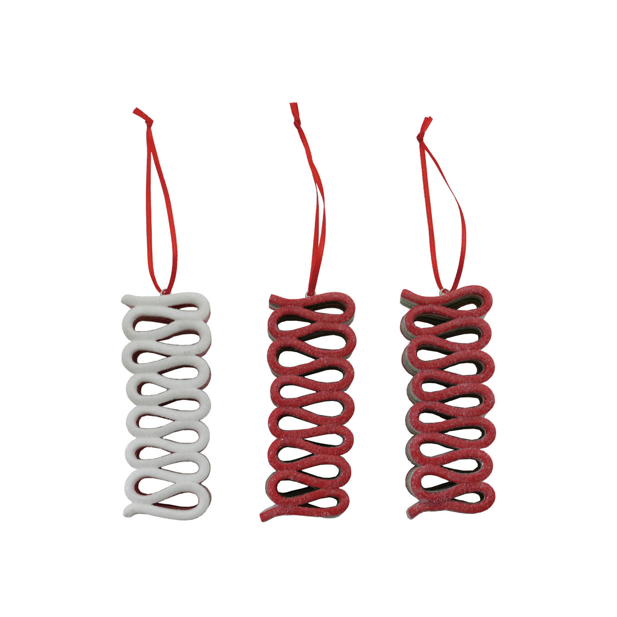 Clay Striped Ribbon Candy Ornament
