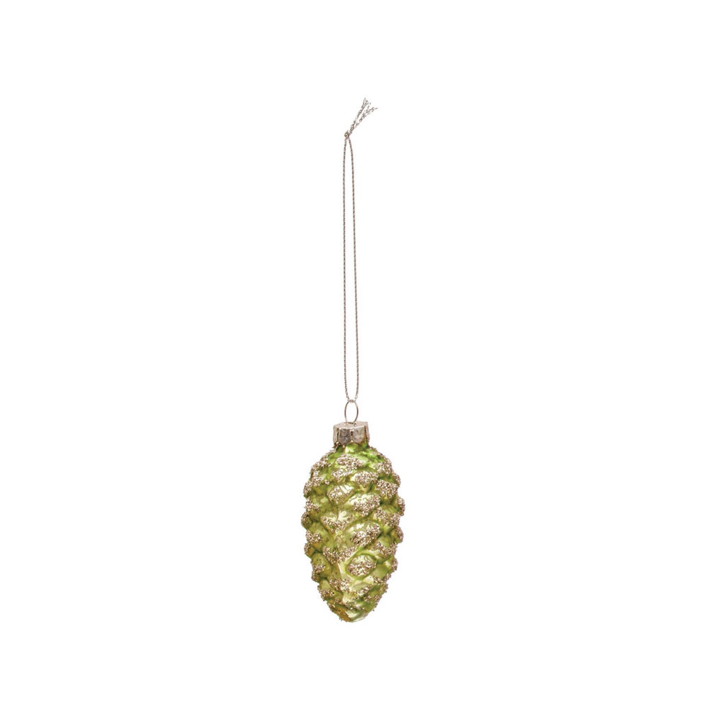 Green Glitter Pinecone Ornament