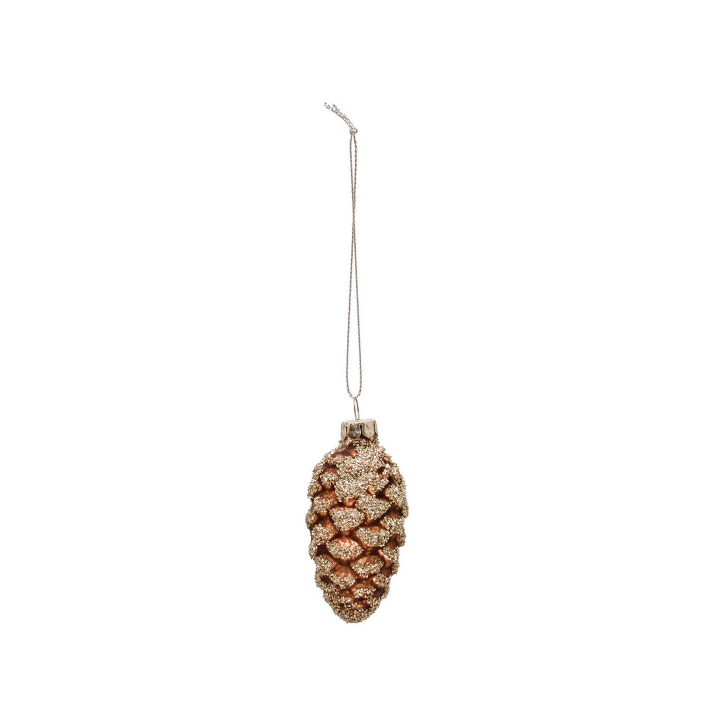 Orange Glitter Pinecone Ornament