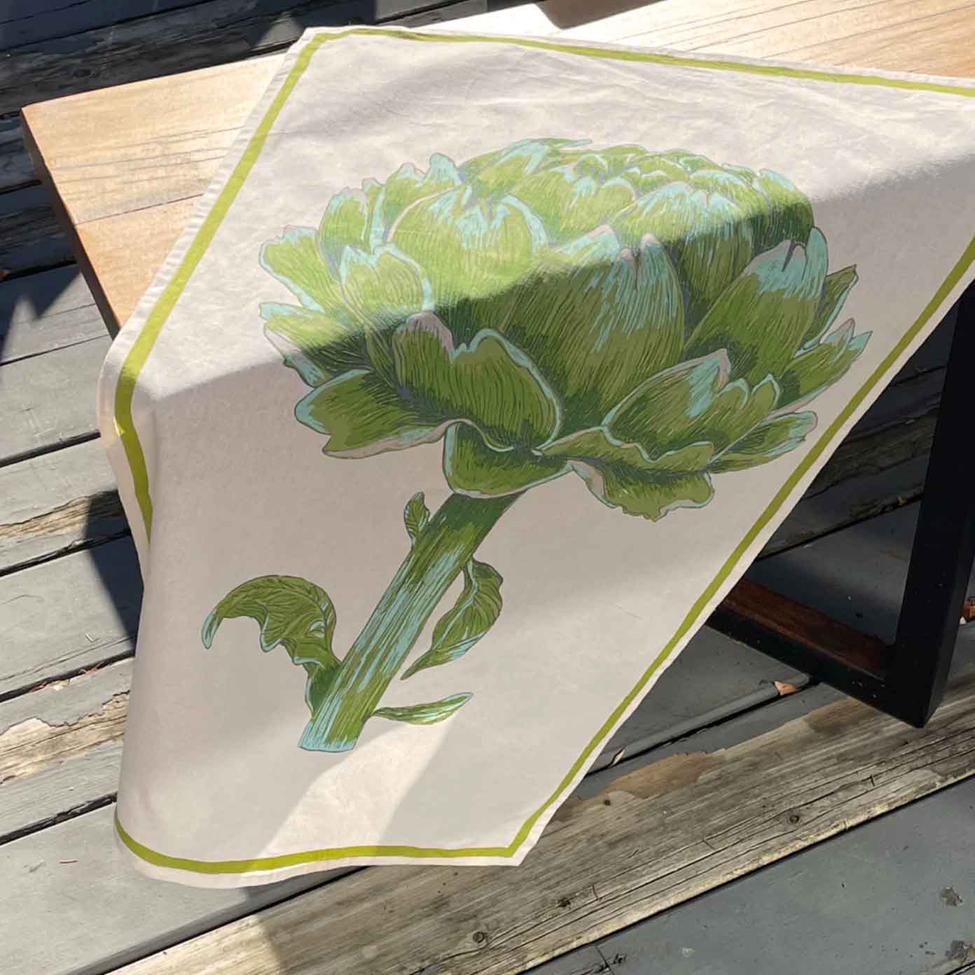 artichoke floursack kitchen towel