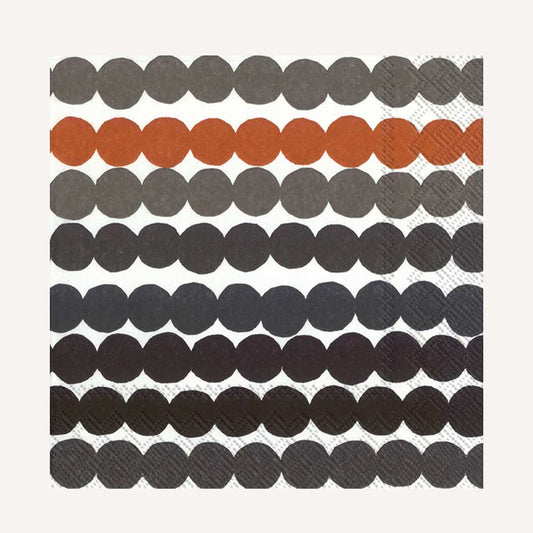 Marimekko Rasymatto Paper Luncheon Napkins Brown