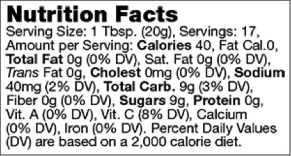 nutrition facts