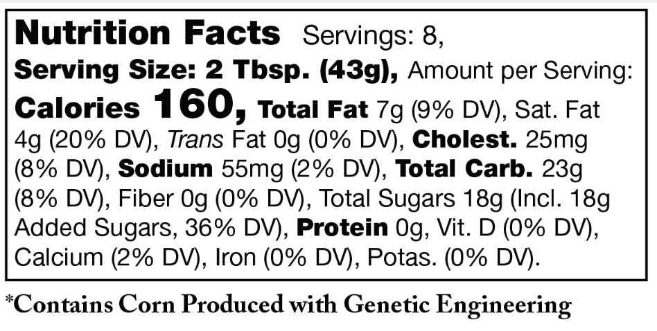 Bourbon Pecan Caramel Sauce Nutrition