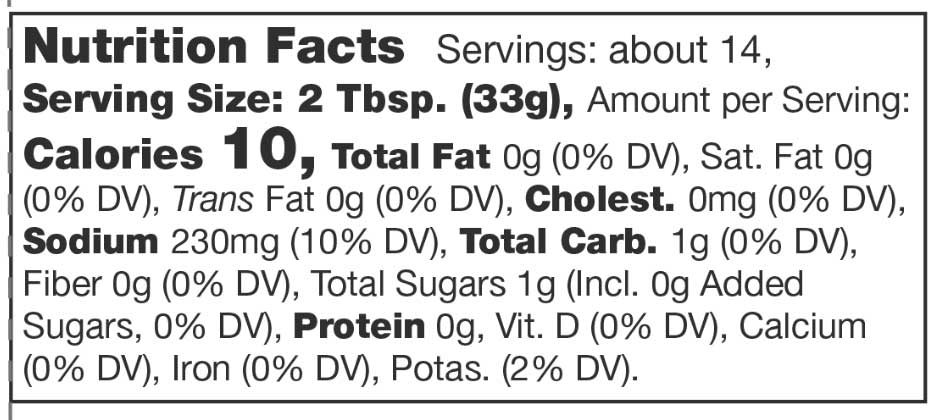 Pickle Salsa Nutrition