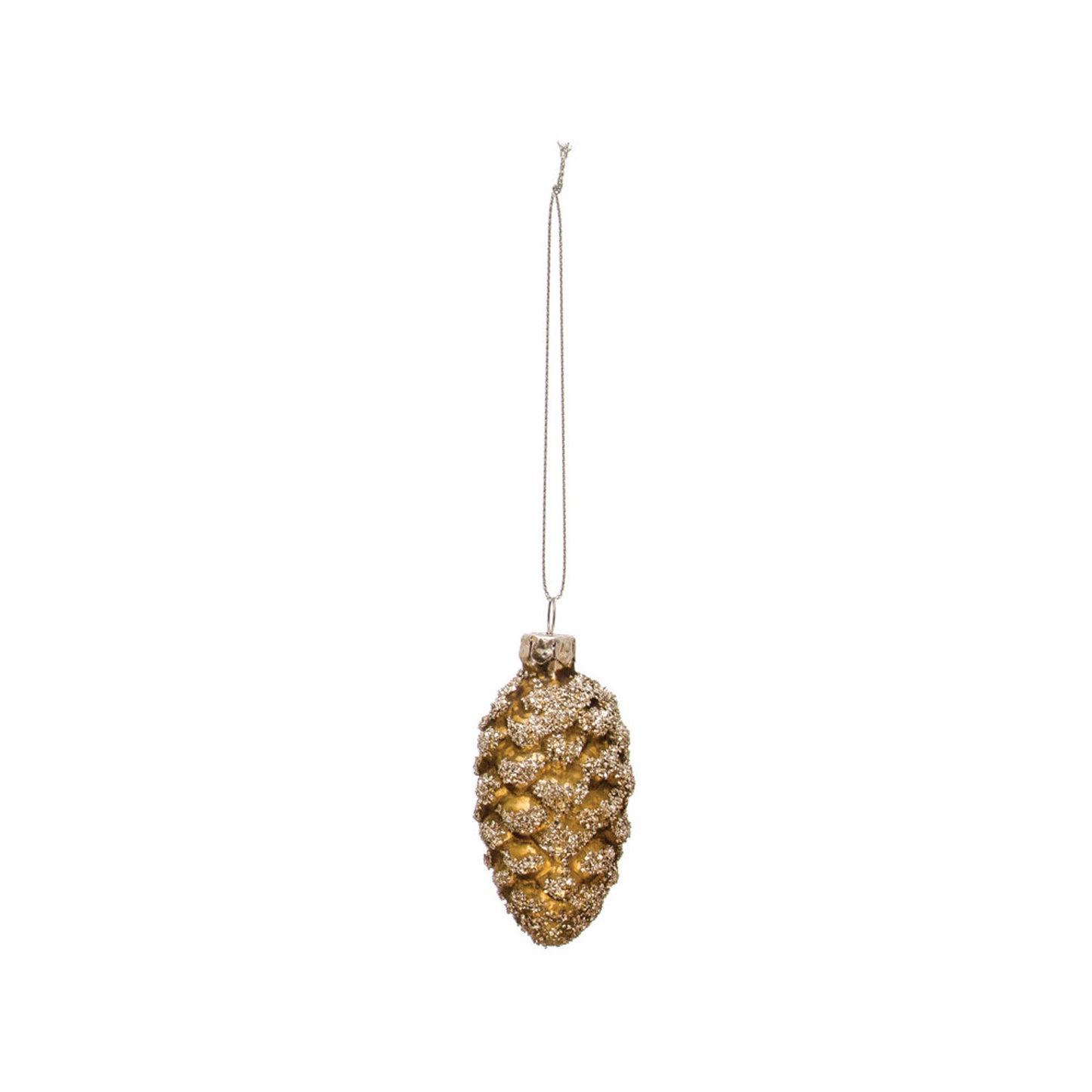 Yellow Glitter Pinecone Ornament