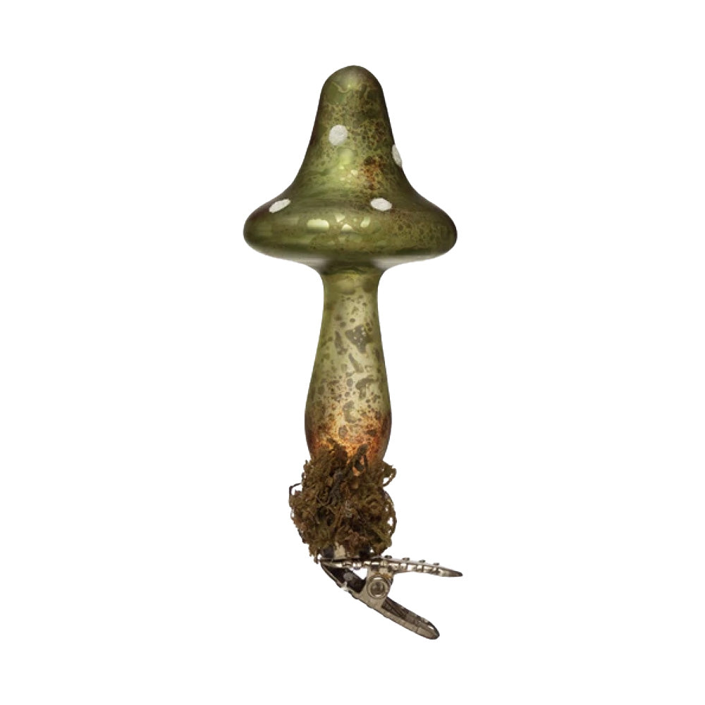 Mercury Glass Mushroom - Green