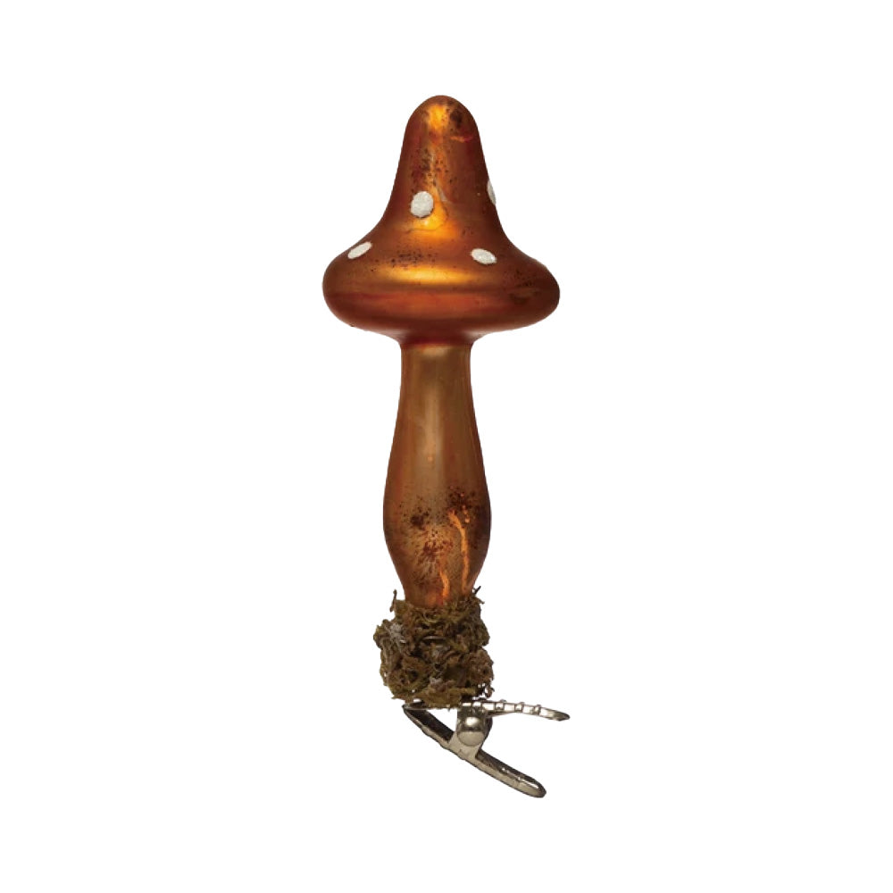 Mercury Glass Mushroom - Orange