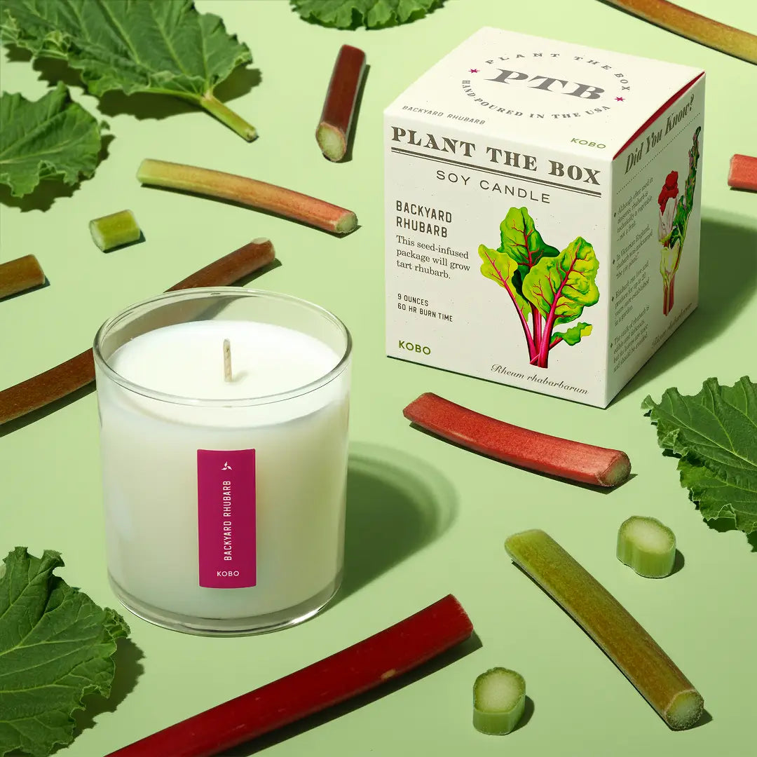 Plant The Box Backyard Rhubarb Candle 9oz