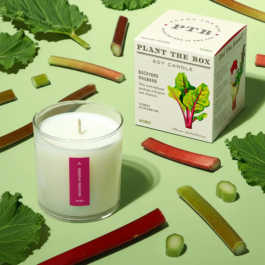 Plant The Box Backyard Rhubarb Candle 9oz