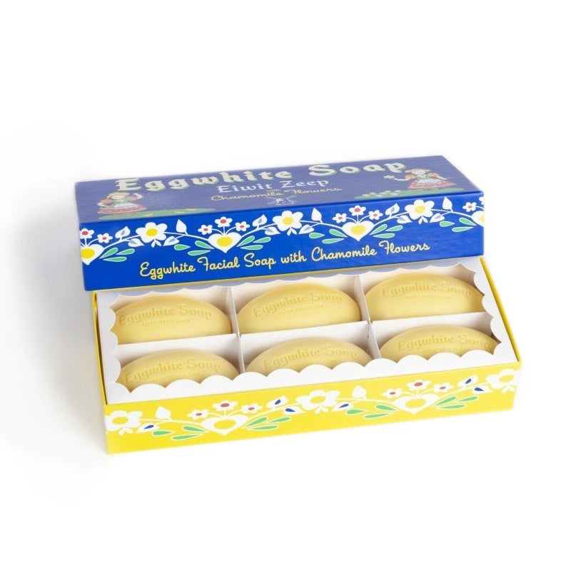 Eggwhite Chamomile Flower Facial Soap 6 Bar Gift Box Set