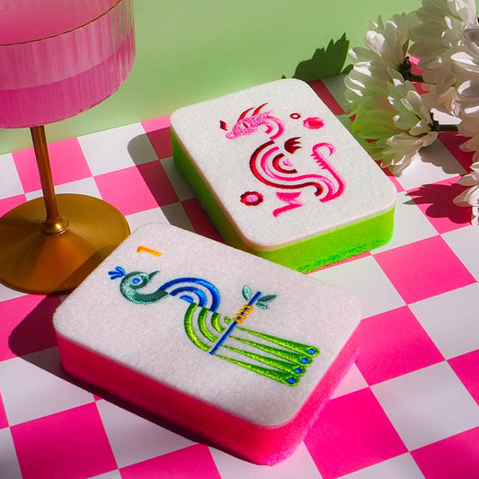 Play Dirty Mahjong Tile Kitchen Sponges