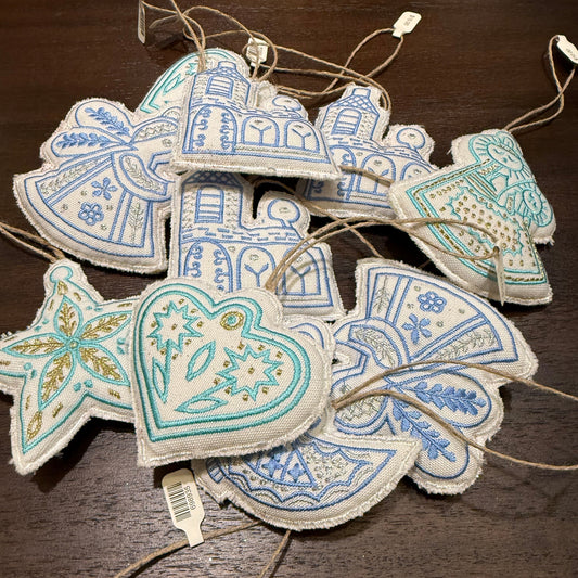 Scandinavian Embroidered Ornament (6 Styles)