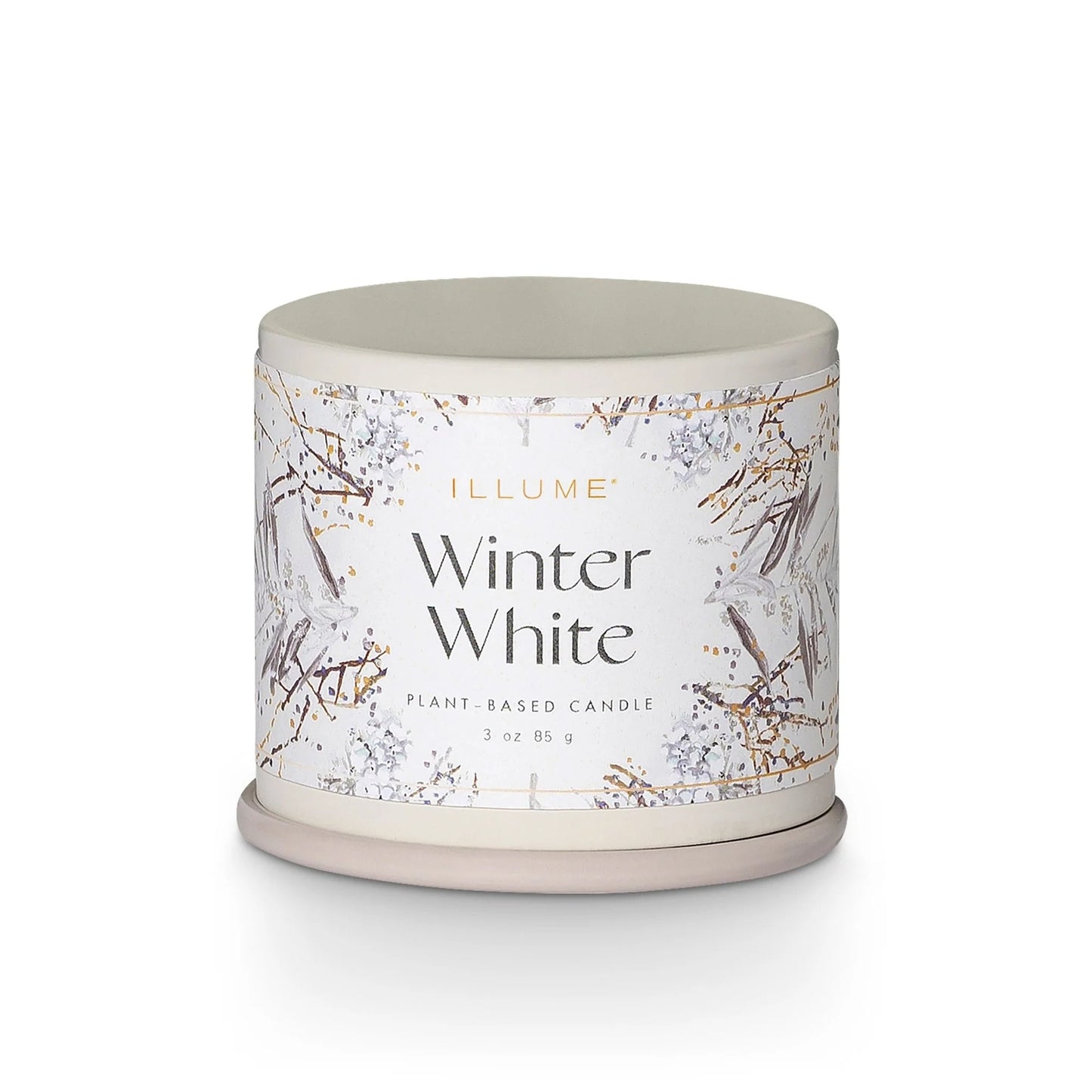 Winter White Demi Tin Candle 3 oz
