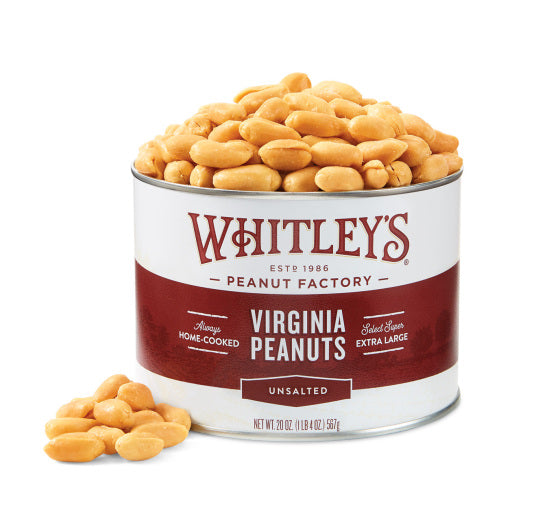 WHITLEY’S UNSALTED VIRGINIA PEANUTS 12oz