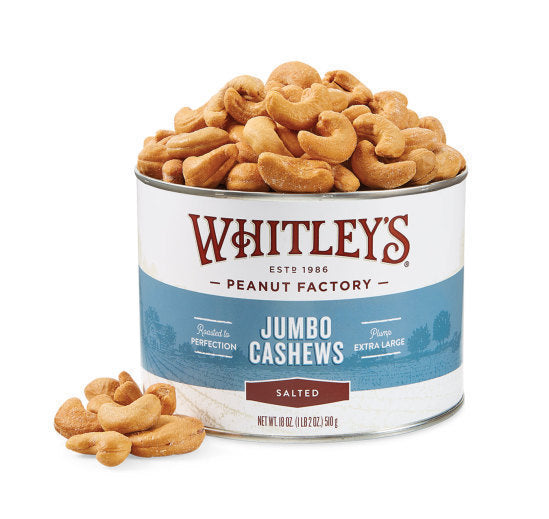 WHITLEY’S SALTED JUMBO CASHEWS 12oz