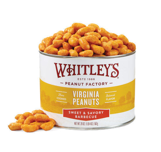 WHITLEY’S SWEET & SAVORY BARBECUE VIRGINIA PEANUTS 12oz