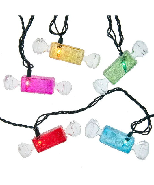 12'' UL 10-Light Multicolored Glitter Candies Light Set