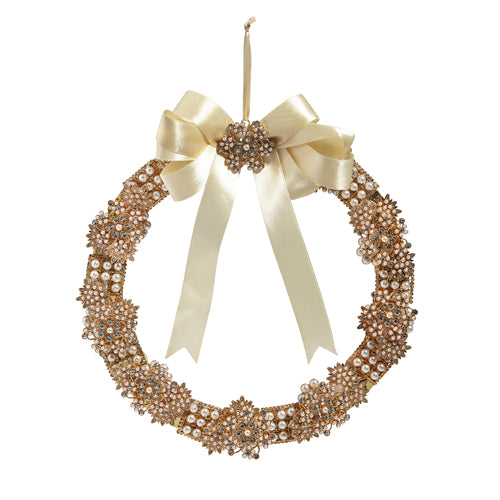 10.5" VINTAGE BROOCH WREATH